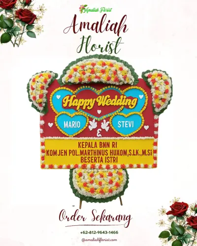 Karangan Papan Bunga Pernikahan di Purwodadi